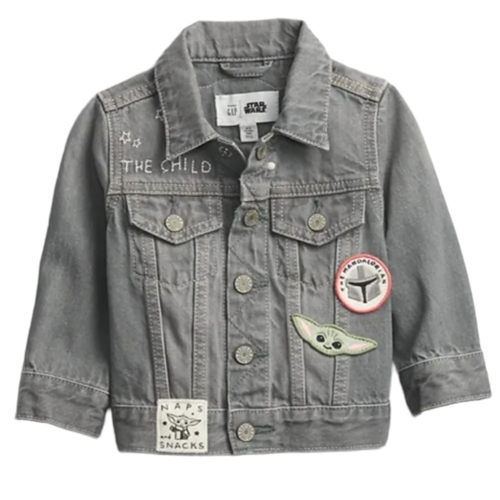 Star Wars baby gap grey jean jacket. Size 6-12 months.